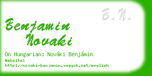 benjamin novaki business card